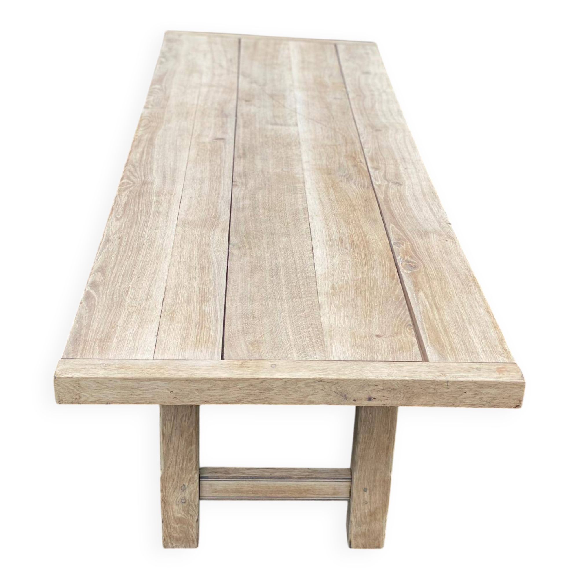 Renovated farmhouse table in solid oak from the 18th century, 240cm.