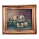 Antique original still life oil painting, fruit kitchen art