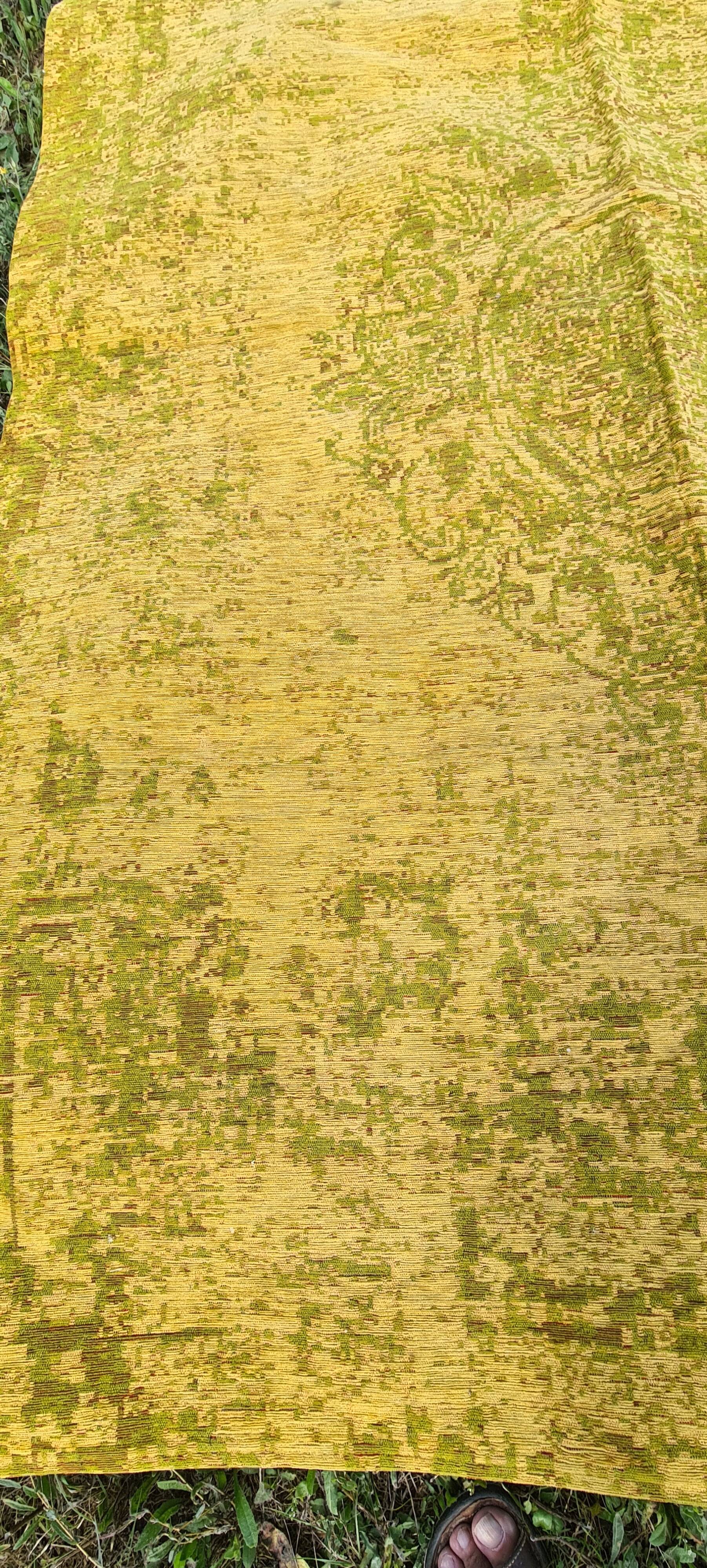 Carpet design faded style green and yellow 149x230