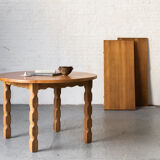 Extendable round dining table in oak, Denmark, 1970’s
