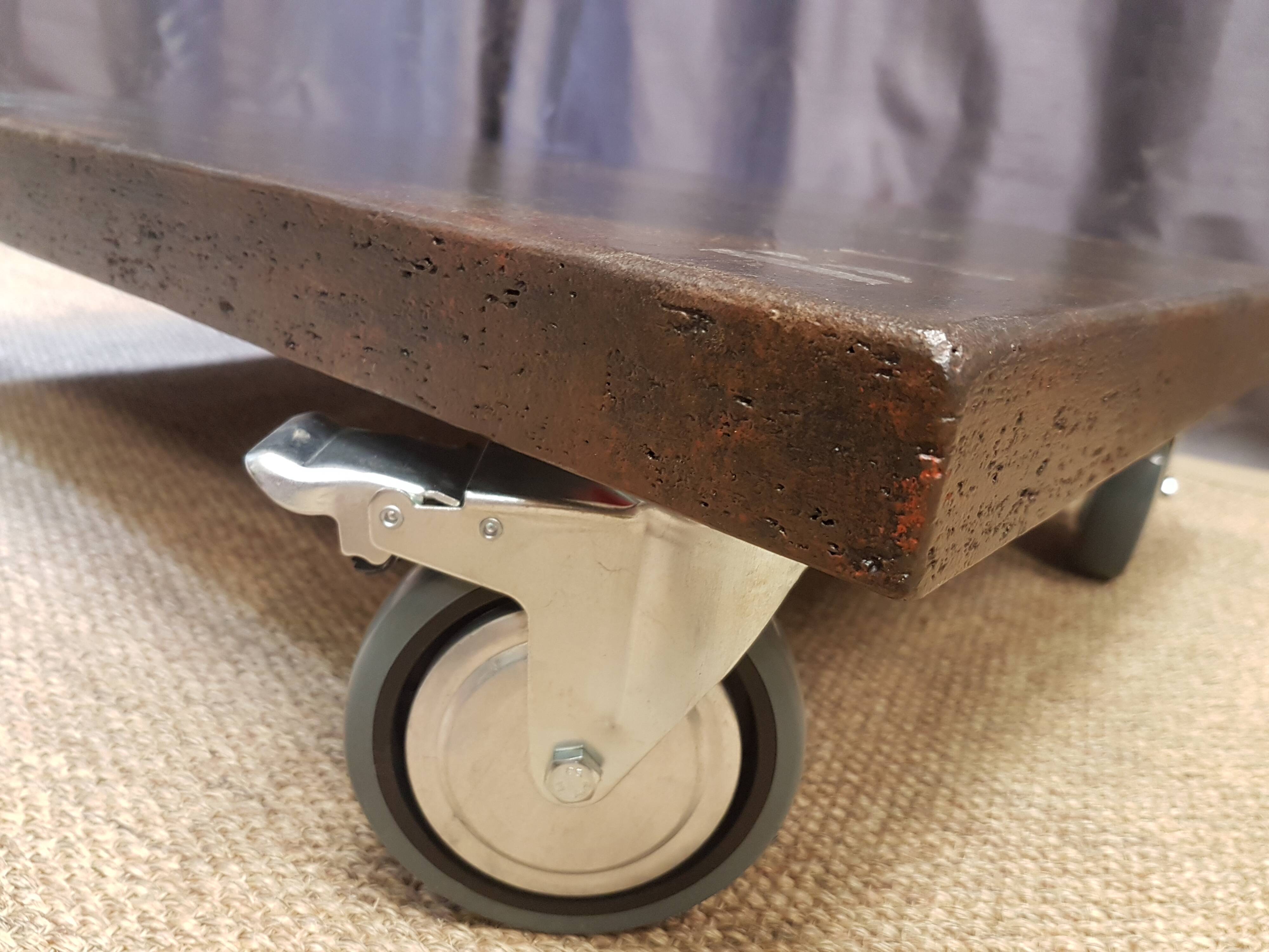 Coffee table on Industrial style wheels