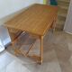 desk - wood-bamboo and woven wicker rattan - 2 drawers - large top - 80