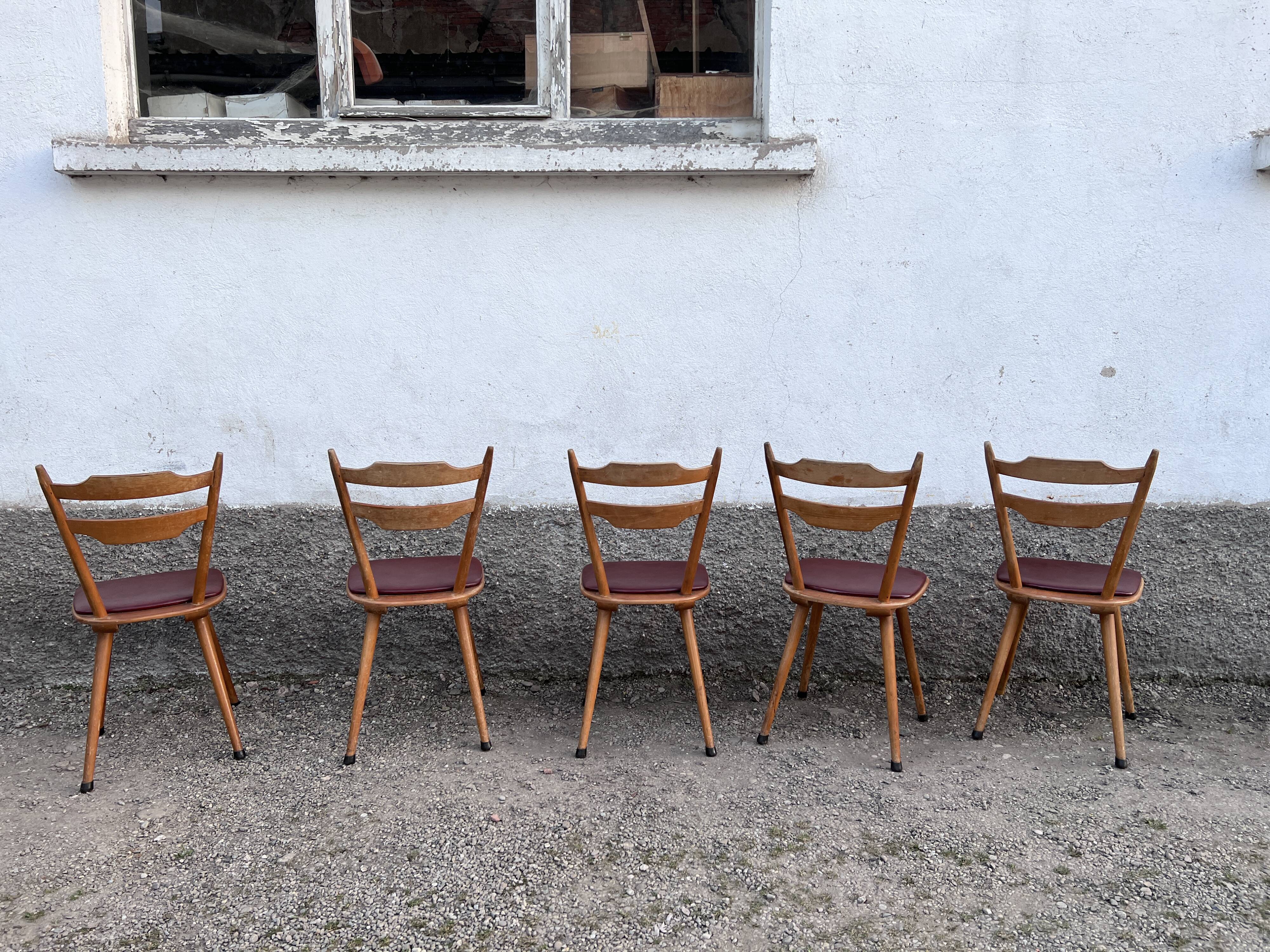 Bistro chair vintage Scandinavian brasserie colorful galette - 1950 1960