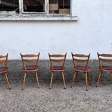 Bistro chair vintage Scandinavian brasserie colorful galette - 1950 1960