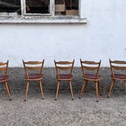 Bistro chair vintage Scandinavian brasserie colorful galette - 1950 1960