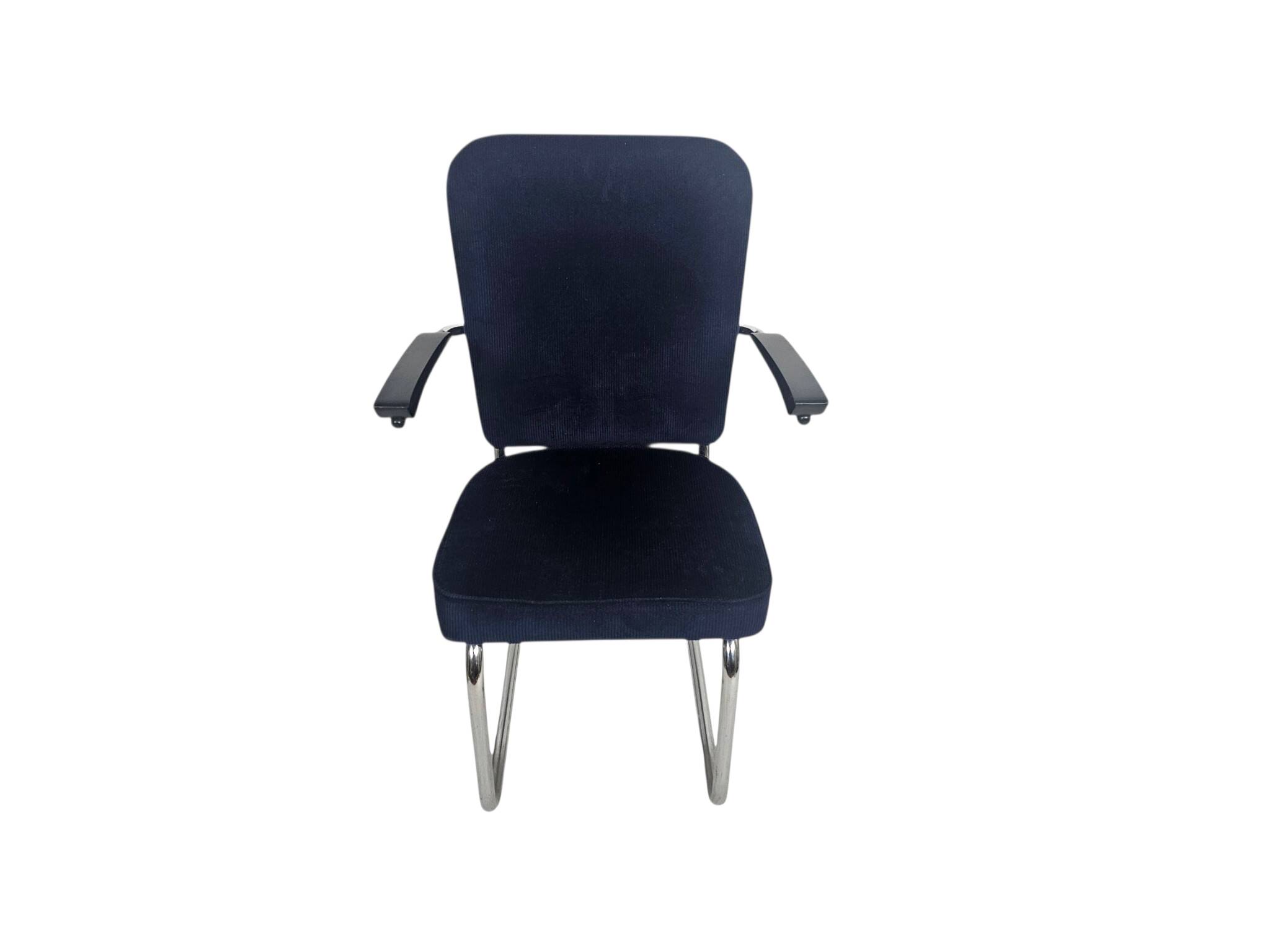 Dutch design - Gebr. de Wit - tubular frame - corduroy - chrome - Bakelite
