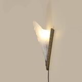 French Art Deco wall scone with frosted molded-pressed glass shade, 1920s