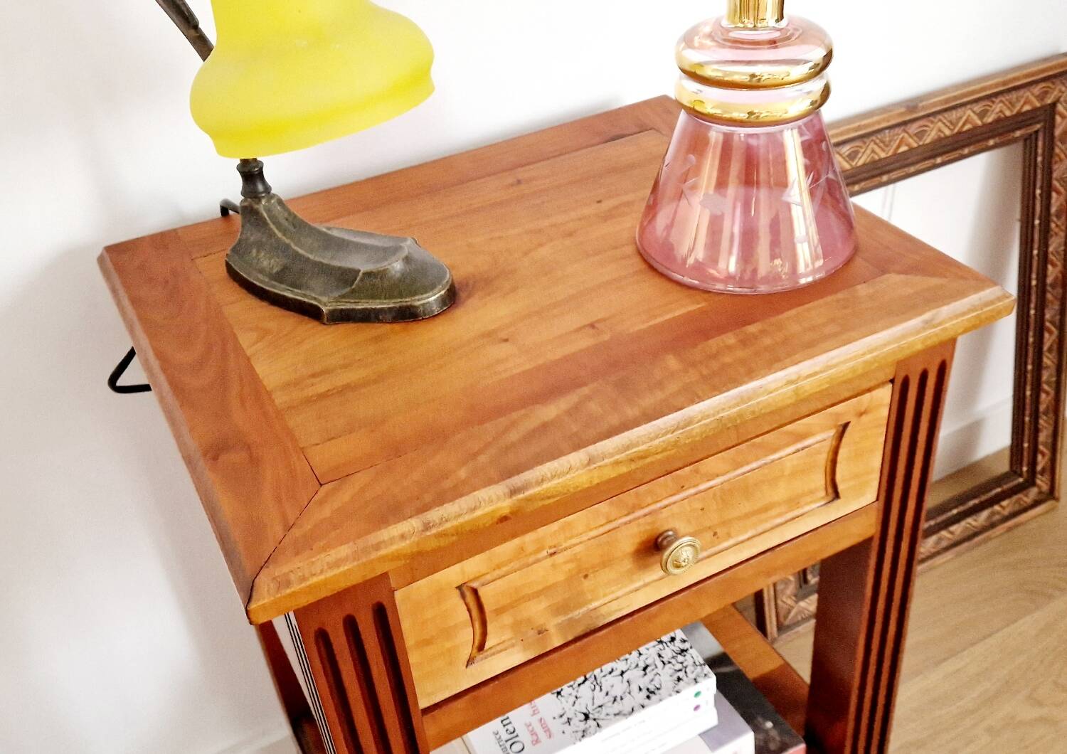 Low cabinet in blond cherry wood, Directoire style