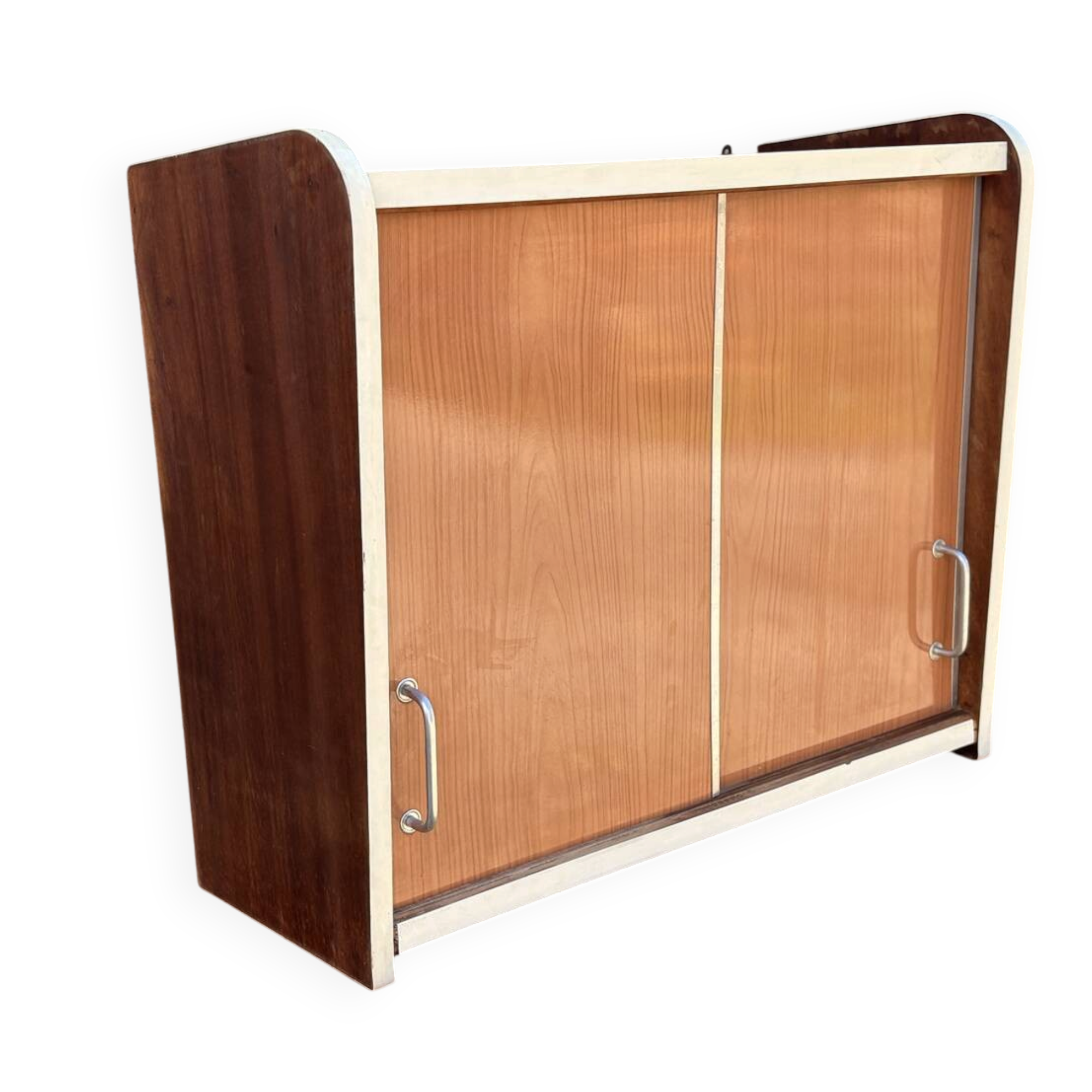 Modernist mural placard from the 1950s – sliding doors, workshop spirit