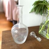 Vintage 60s chiseled glass decanter