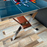 Coffee table in signed ceramic and chromed metal 70s