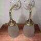 Pair of ribbed glass tulip wall sconces