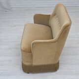 1970s, Danish 2-seater sofa, light green furniture velour.