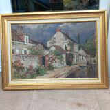 Painting Oil on canvas "French village " painter Valéry Sekret born 1950 Russian dimension: 40x60cm