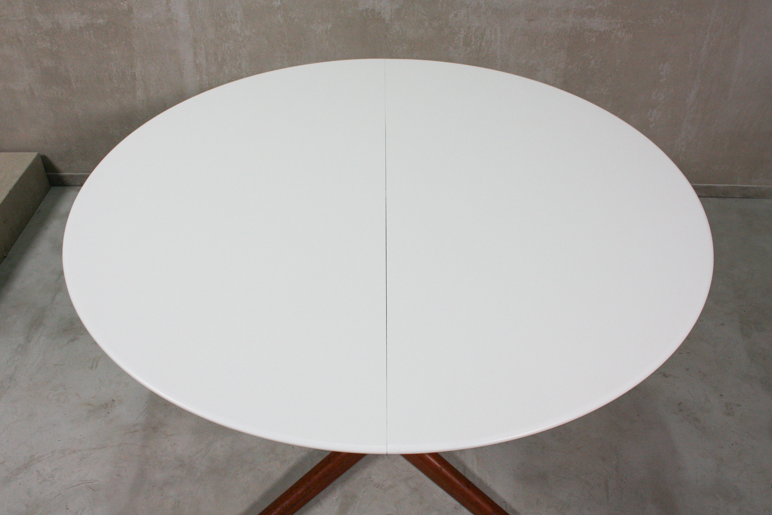 Round danish teak & white dining table, 1960s
