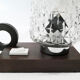 Table lamp or bedside 1960's rosewood and glass