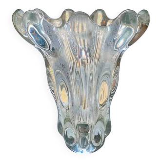 Grand vase de la cristallerie de vannes, « tête de girafe », 1950 – 6,8 kg!