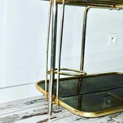 Golden tubing bar and smoked glass top circa 60/70