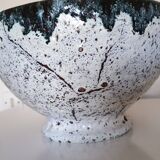 Accolay stoneware bowl - black & white lava glaze