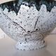 Coupe grès Accolay - glaçure lava noir & blanc