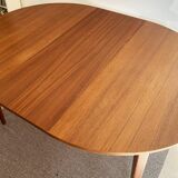 Extendable swedish round teak dining table