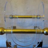 Umbrella stand in brass and clear lucite / plexiglass, 1960s