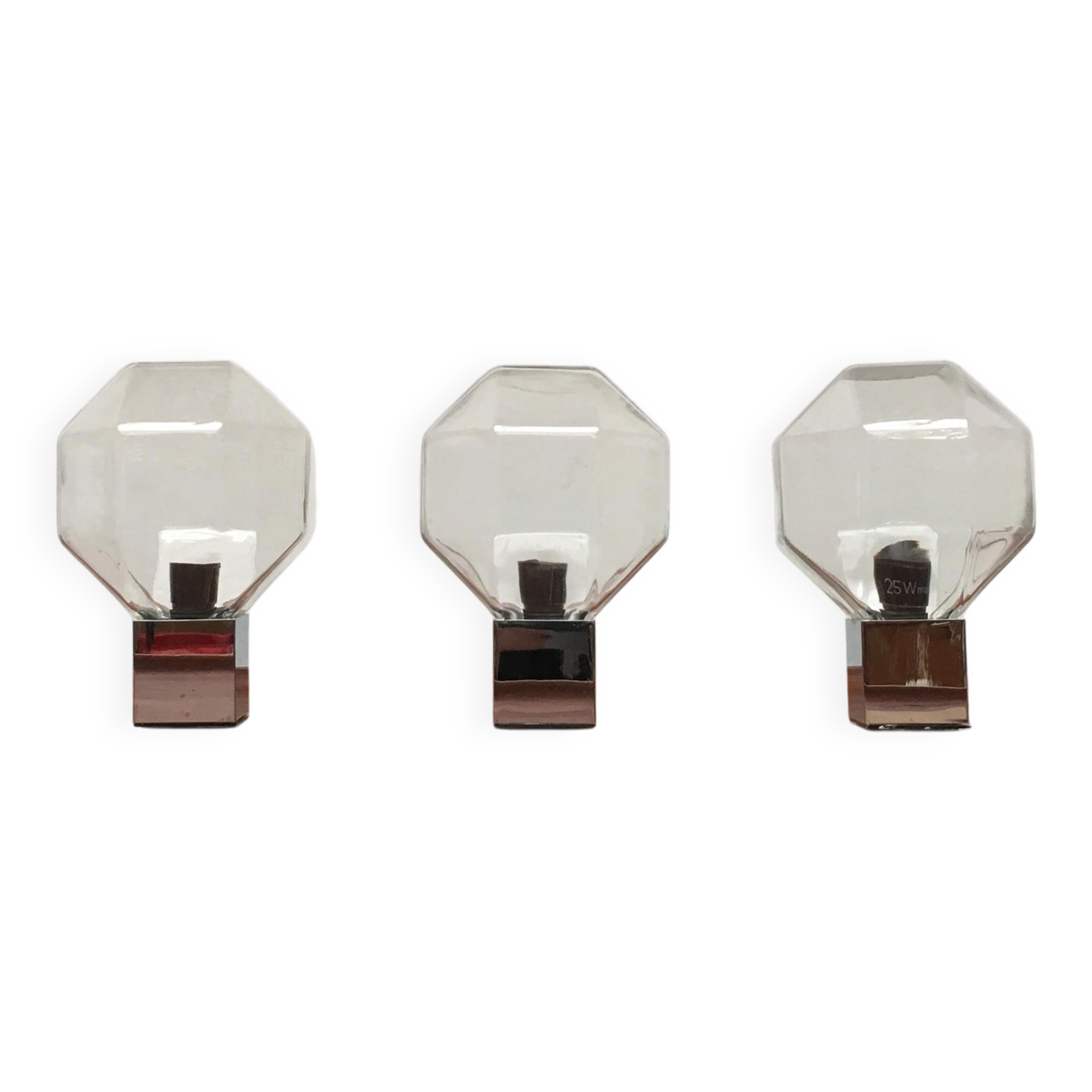 German Vintage Lamps Space Chrome and Glass by Motoko Ishii for Staff