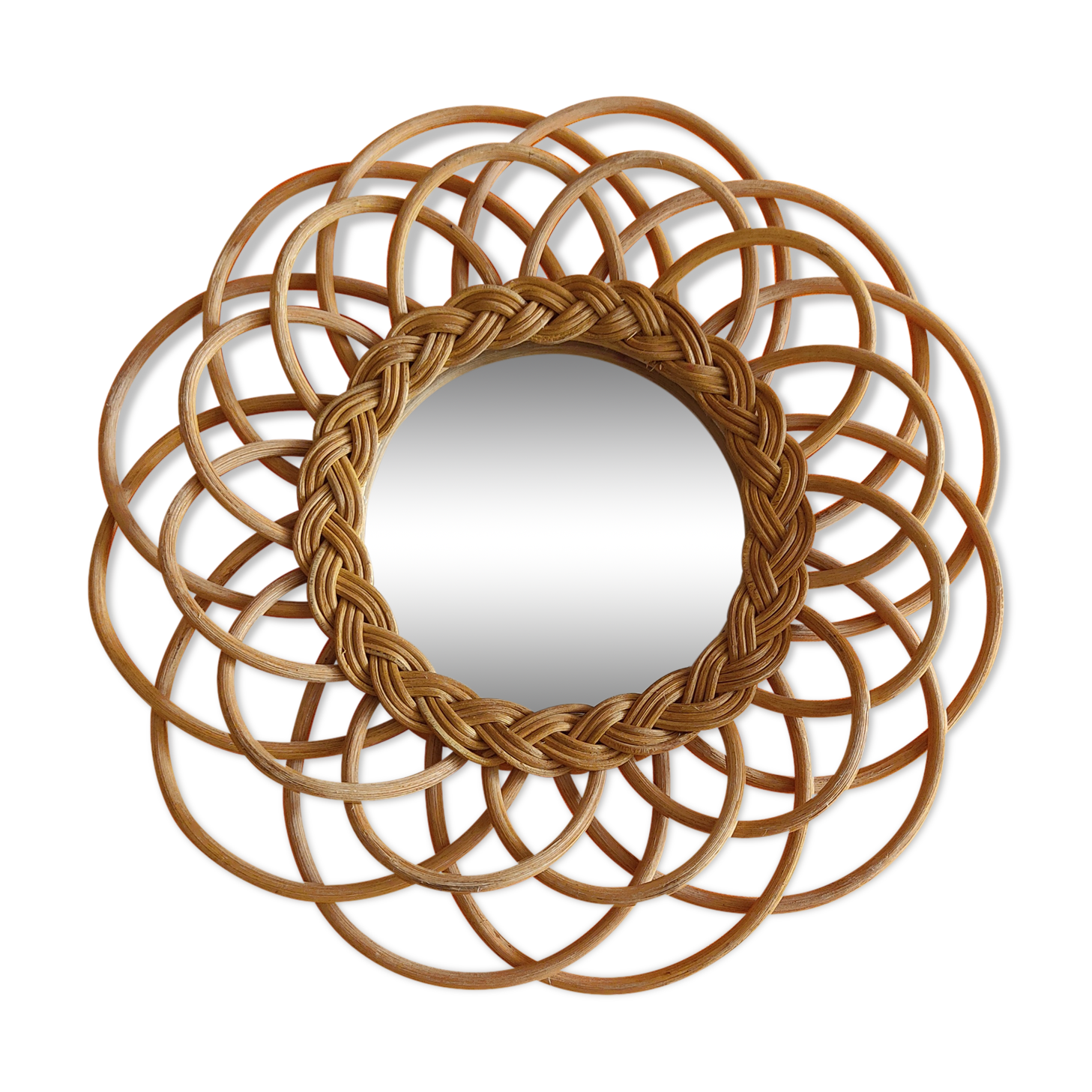 Vintage rattan mirror