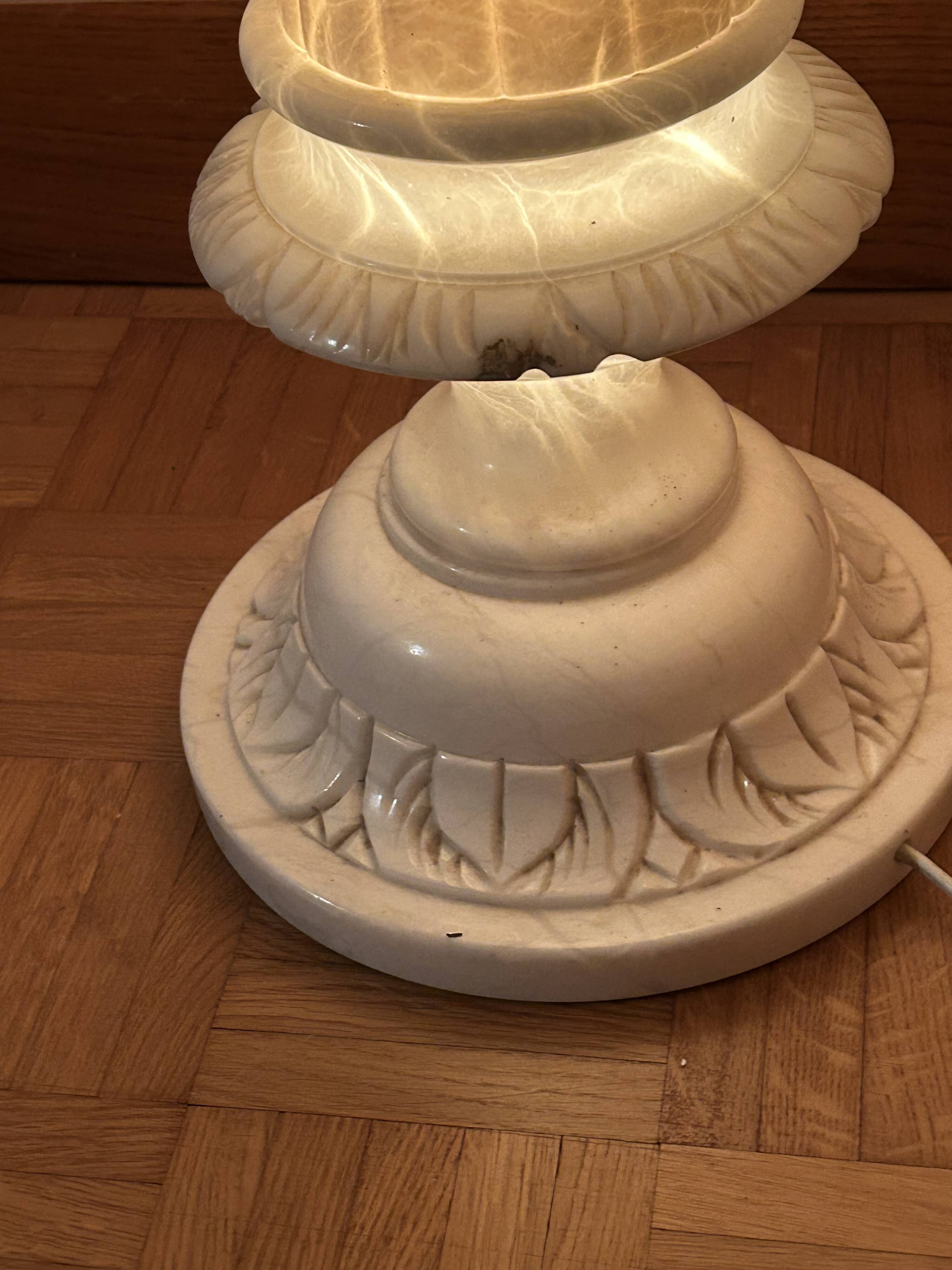 Alabaster column and its luminous basin