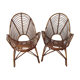 Deux fauteuils en rotin