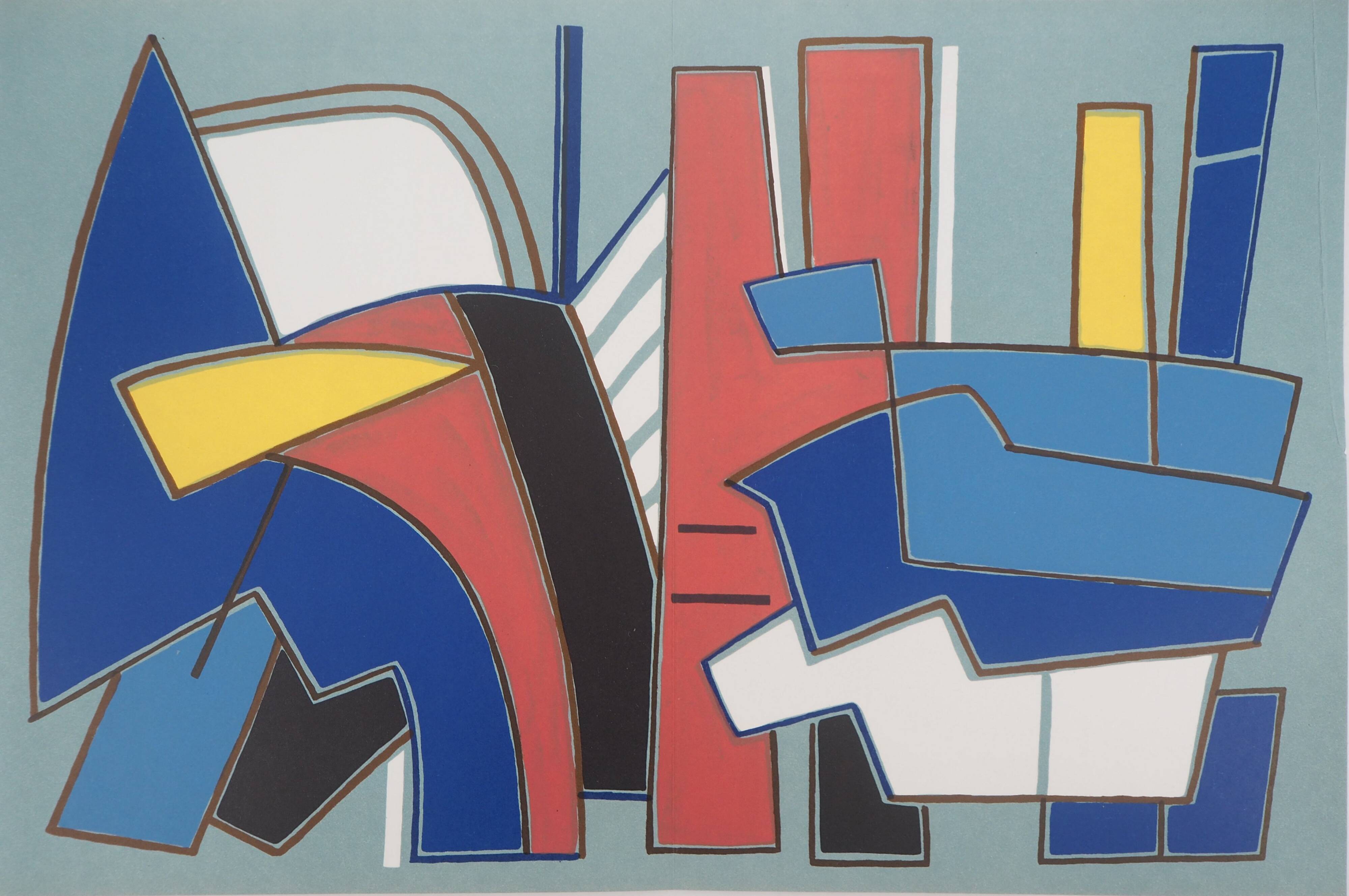 Alberto magnelli: blue composition - original lithograph