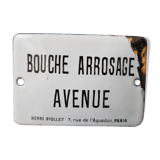 Old rectangular enamelled plaque of a Haussmannian building