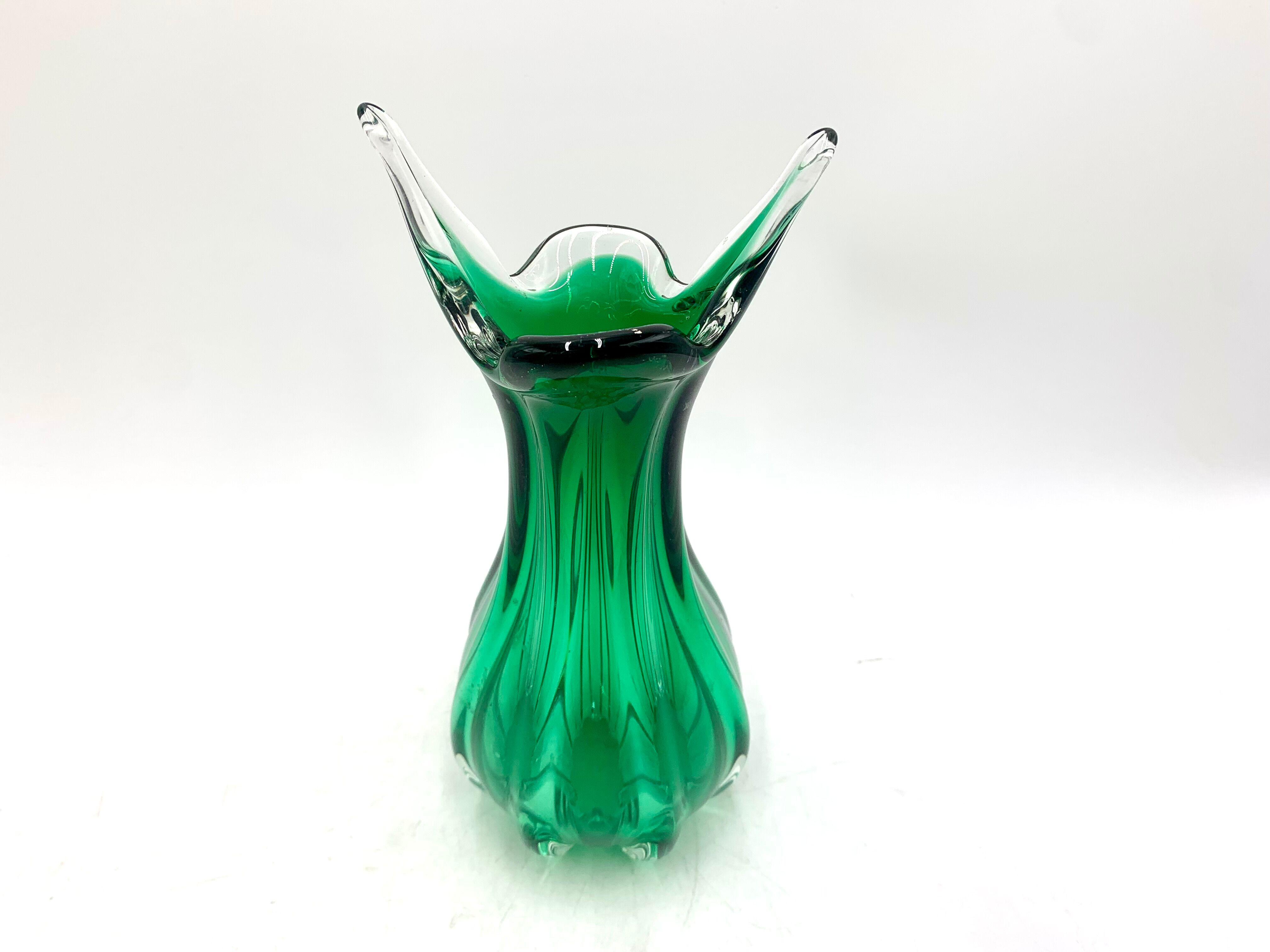 Egermann green vase, Czech Republic, 1970s