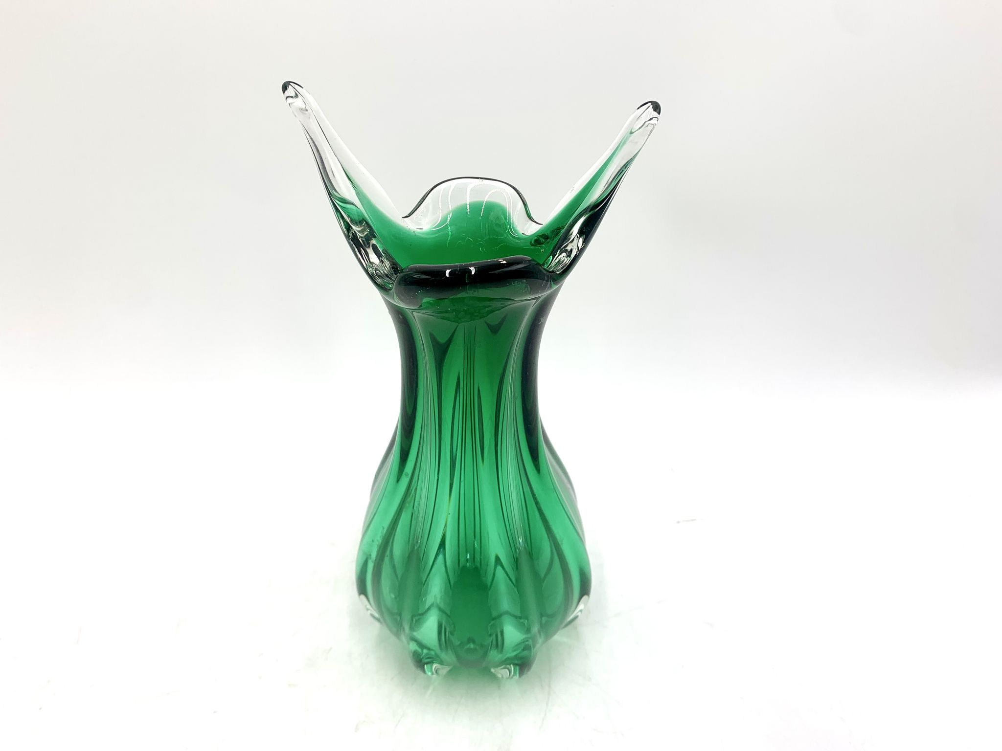 Vase vert Egermann, République tchèque, années 1970