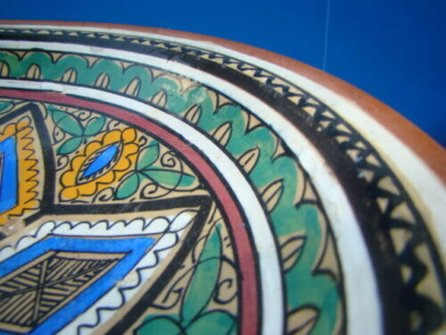 Morocco North Africa enamelled terracotta couscous plate or dish