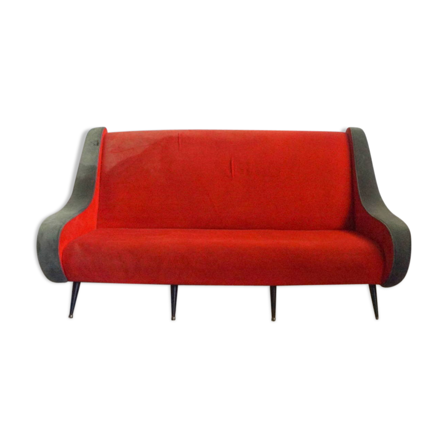 1950s bench in short velvet