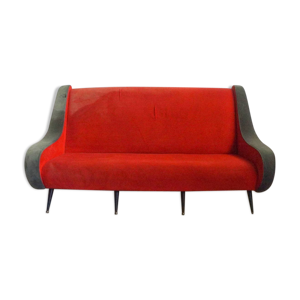 Banquette de 1950 en velours ras