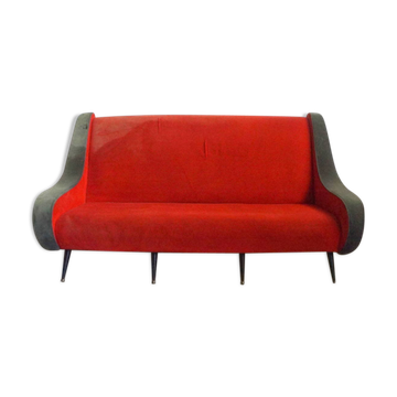 1950s bench in short velvet