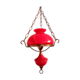 Ancien lustre globe rouge