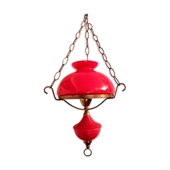 Old red globe chandelier