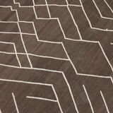 Brown cream wool kilim handmade flatwoven contemporary area rug- 218x301