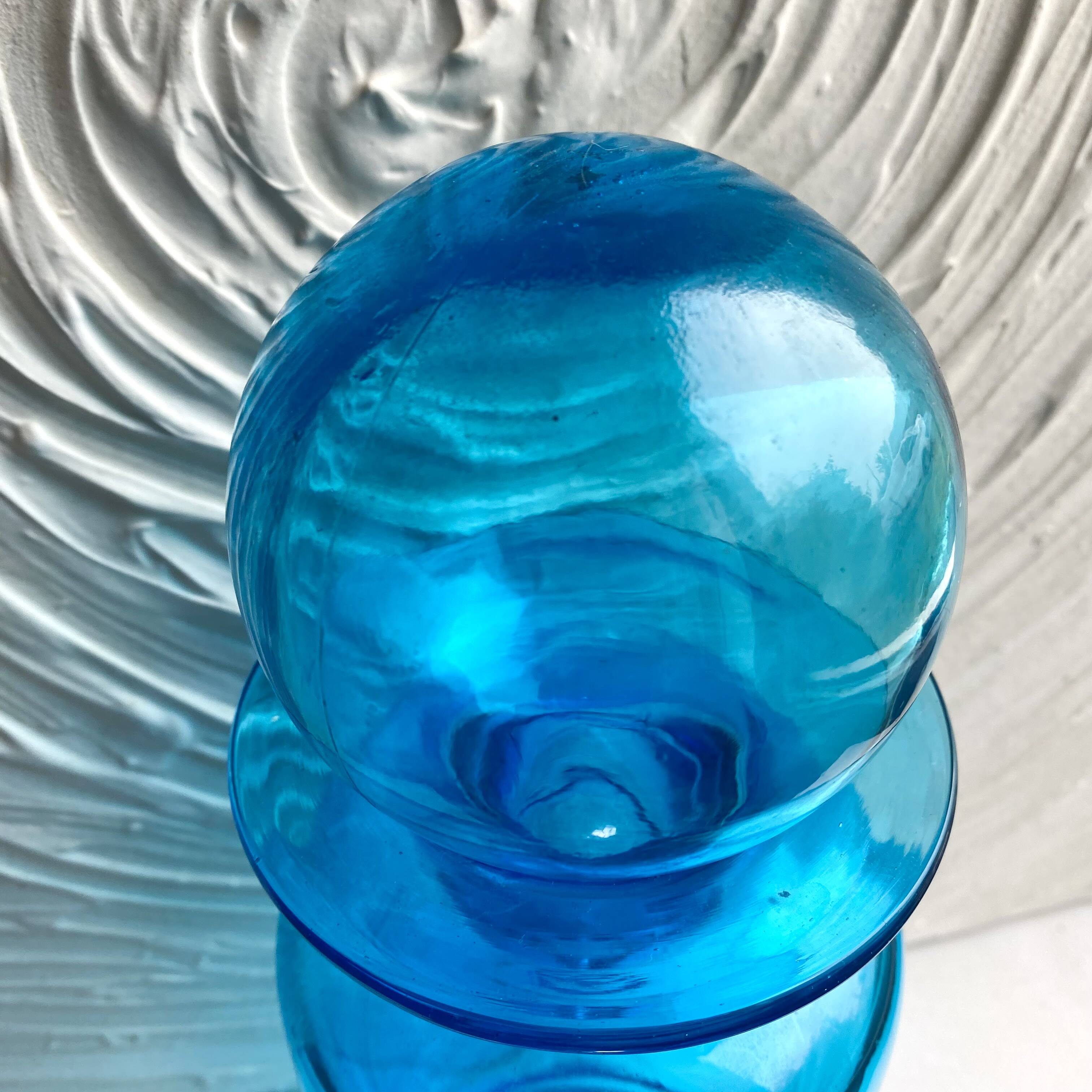 Glass carafe with a ball stopper from the 1970s.