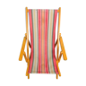 Wooden deckchair and vintage fabric