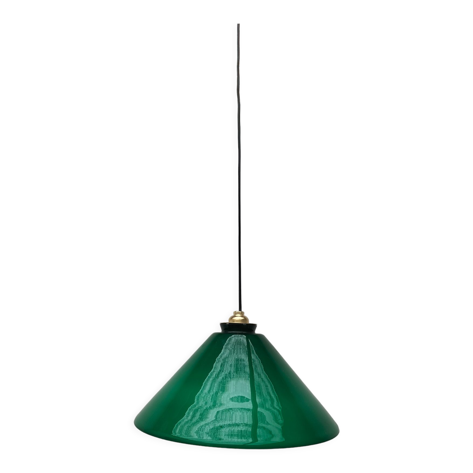 Suspension cône opaline verte