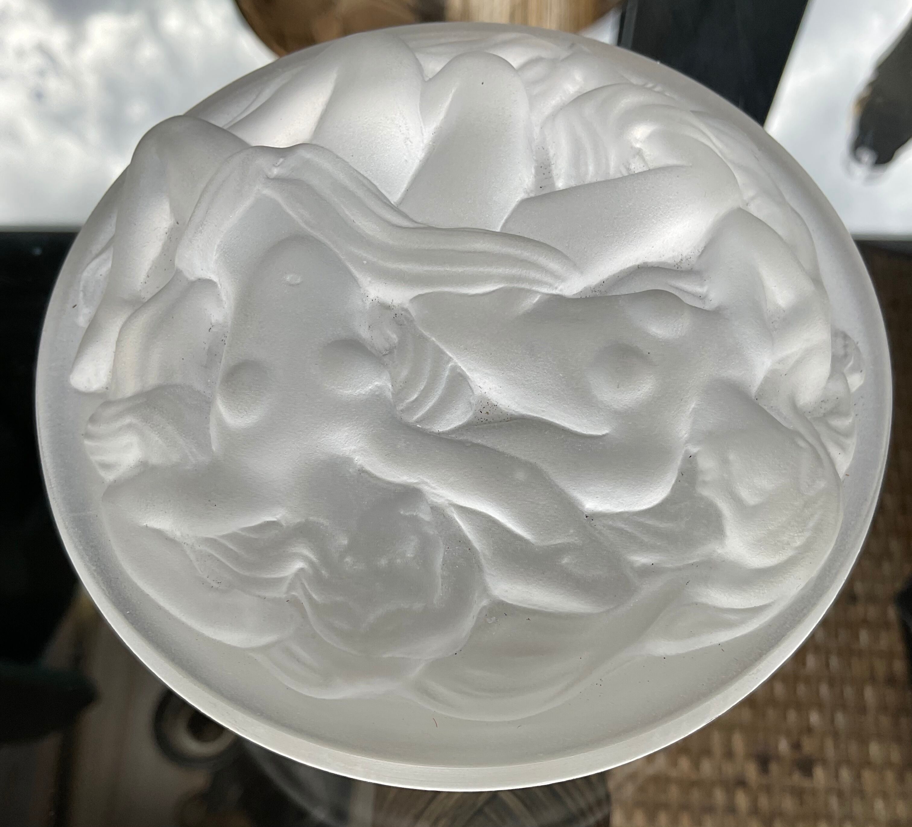 Empty molded glass pocket erotic decoration