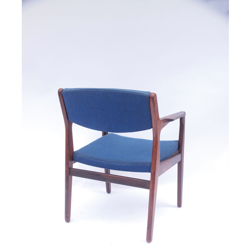 Fauteuil chaise d’appoint ou de bureau scandinave vintage bleu