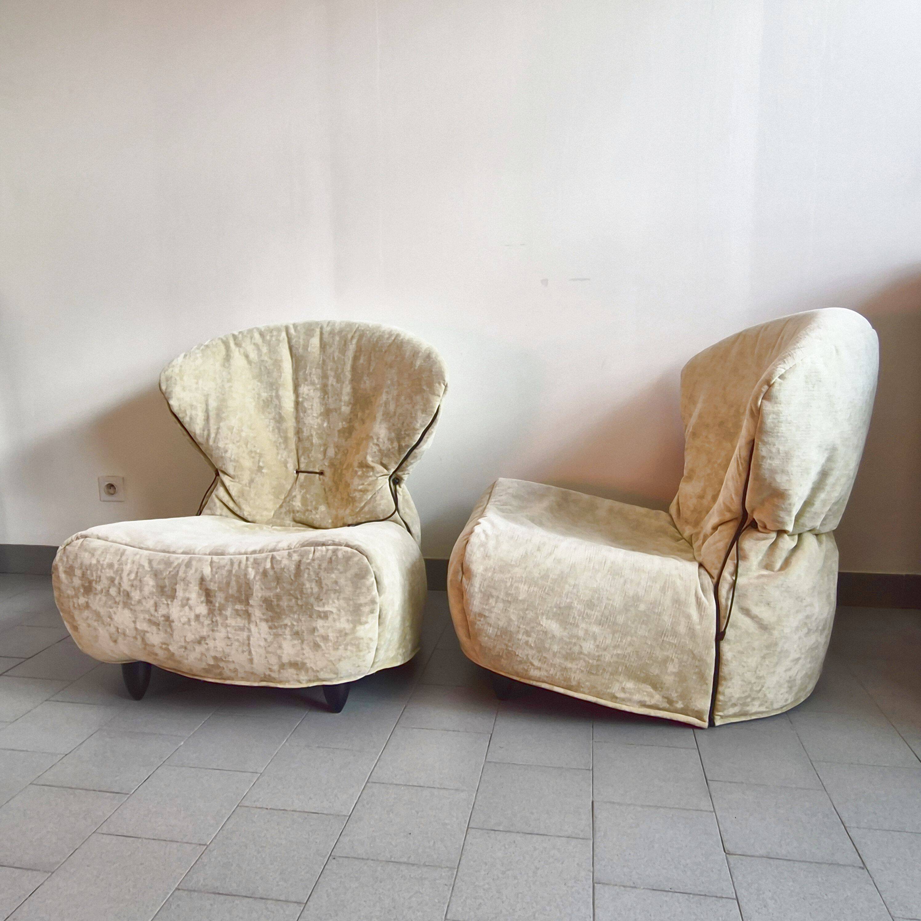 Pair of vintage armchairs by Annie Hieronimus for Cinna 1990