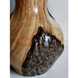Faux-bois ceramic pitcher signed "Cérart" MONACO vintage