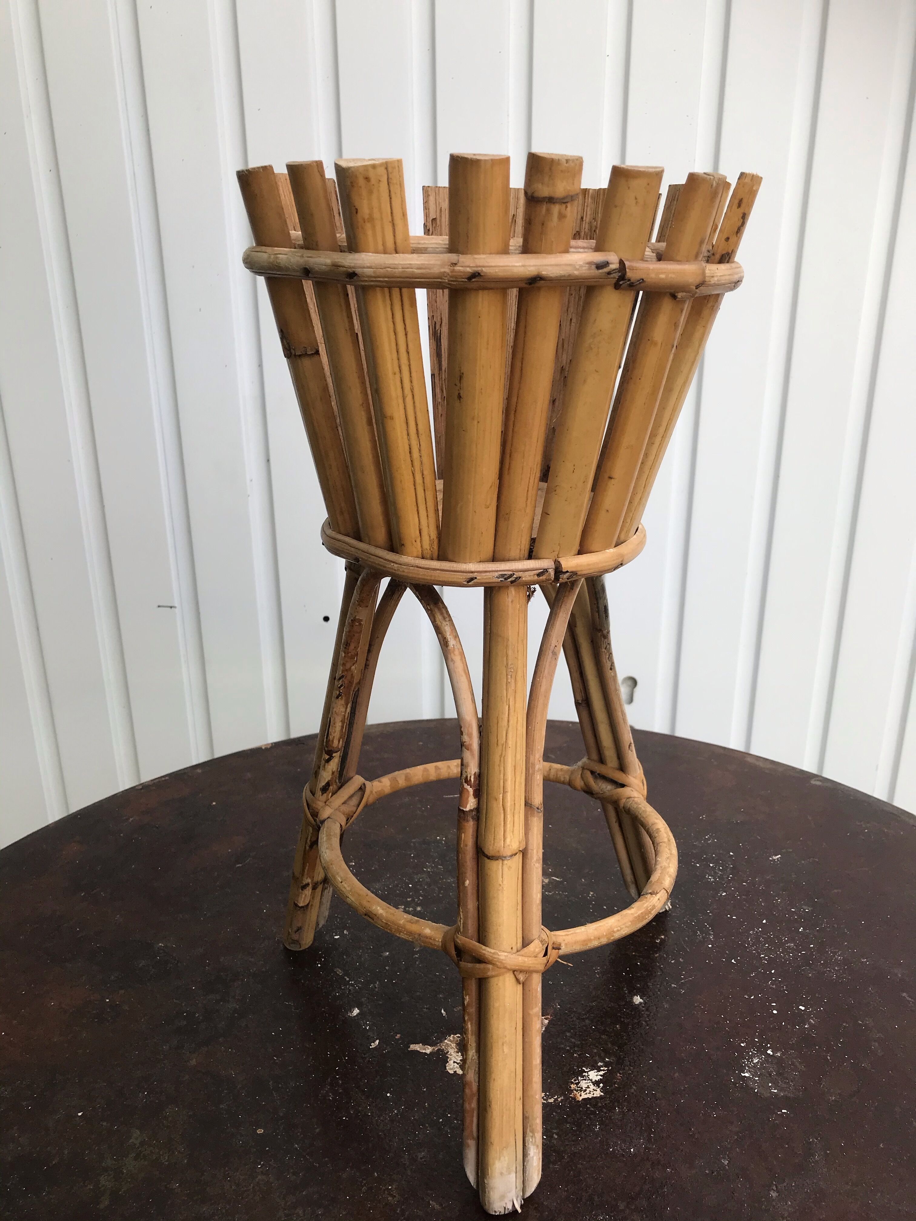 Bamboo and rattan pot cover