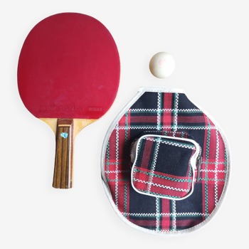 Raquette de ping-pong Silver Cup et sa housse, vintages